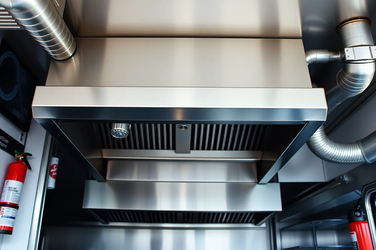 Fire suppression and ventilation hood over cooking equipment (Room for another food truck business: market and startup basics)